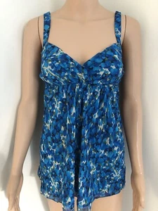 Anne Klein Pansy Floral 100% silk lined side zipper Empire Cami Tank Top - Picture 1 of 24