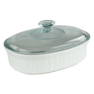 CorningWare French White 1.5 Quart Ceramic Casserole Dish - Picture 1 of 6