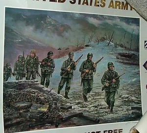 POSTER 1994 Freedom is Not Free US ARMY in Korean War 1950-53 Signed Jim Ryan - Picture 1 of 8