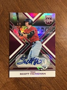 Scott Heineman 2016 Elite Extra Aspirations Purple Auto #127 Texas Rangers /100