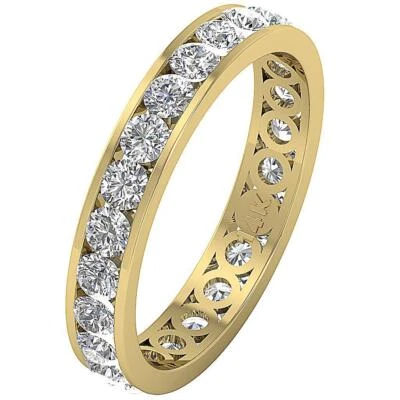 2.30 Ct VS F Lab Grown Diamond 14K Yellow Gold Stackable Eternity Wedding Ring - Image 1 of 4