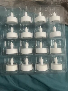 16er Pack flammenlose LED Teelichtkerzen - benötigt neue Batterien - Bild 1 von 1