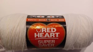 Red Heart Super Saver Yarn White 7 Ounces 364 yds Medium Acrylic New - Picture 1 of 9