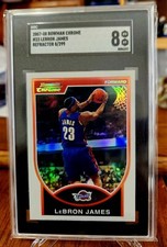 2007-08 Bowman Chrome LeBron James Refractor #23 (8/299)  SGC 8