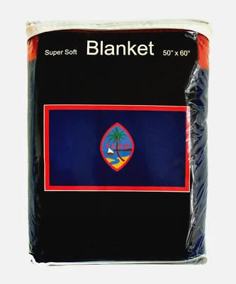 Guam Flag Fleece Blanket 50"x60" *NEW* Guamanian Coat of Arms Travel Throw Cover - Image 1 of 2