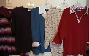 5 Ladies Plus Size 3X Shirts & Sweaters Mixed Lot 12 - Picture 1 of 13