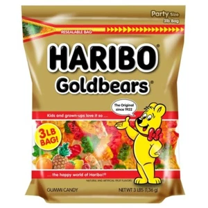 New Haribo Goldbears Original Gummy Bears Bag, Thin, 3 lb XL Bag - Picture 1 of 6