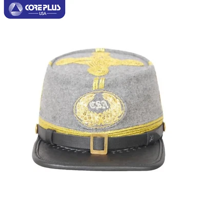 "Men's US Civil War Cavalry General's 4-Braids Kepi with CSA Badge" - Image 1 of 4
