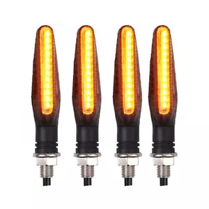 4Pcs Universal Motorcycle LED Flowing Turn Signal Indicator Blinker Amber Light - Picture 1 of 9