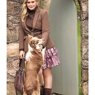 NUEVO Lauren Ralph Lauren Para Mujer Talla 14 Floral En Capas Gasa Falda Cremallera Foto 1 de 4