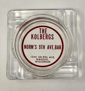 THE KOLBERGS, Norm’s 9th Ave. Bar Vintage Glass Ashtray, Wausau, Wisconsin - Picture 1 of 11