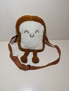 Forever 21 Plush Crossbody Toast Coin Purse Zipper Pouch Rare Collectible NWT - Picture 1 of 6