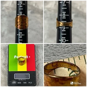 VTG SETA Gold Over Sterling Silver 925 Wide Hammered Statement Ring Size 8.75 !! - Picture 1 of 11