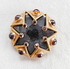 DE COLECCIÓN FIRMADO BENEDIKT NUEVA YORK ESTRELLA BROCHE COLGANTE ESTRÁS ARTE VIDRIO CABUJONES - Imagen 1 de 12