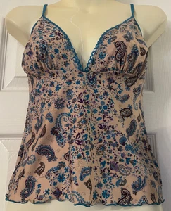 Camisola Turquesa y Púrpura Paisley Floral Talla Grande Nueva Sin Etiquetas - Imagen 1 de 7