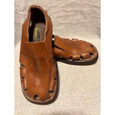 All Leather Mexican Made Huaraches Sandals Mens 6.5-7 Womens 8.5. Rubber Soles.  - Image 1 of 4