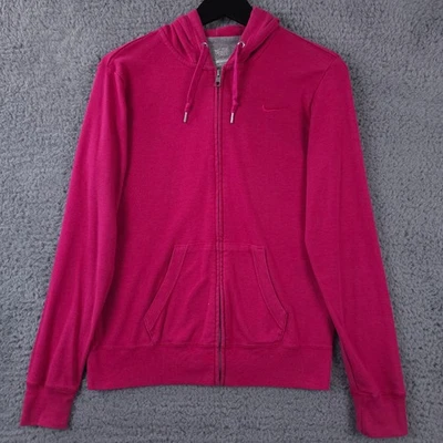 Nike Hoodie Womens Medium Pink The Athletic Dept Full Zip Hooded Jacket Slim Fit - Image 1 of 4