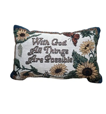 Almohada tapiz de colección 12”x8” abuela cabaña cristiana religiosa mariposa  Foto 1 de 4