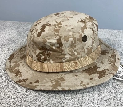 SEKRI INDUSTRIES INC USMC Marine Corps MARPAT Boonie Hat Sz Large Field Cover Desert Camo Combat