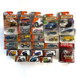 Matchbox Diecast Car Lot 22 Cars Coca-Cola Chevy Ford Trucks Cars Motorcycle - Picture 1 of 7