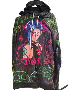 Sudadera con capucha unisex de anime japonés Jinx de gran tamaño 3XL - Imagen 1 de 5