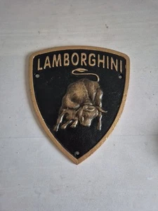 LAMBORGHINI GARAGE WALL CAST IRON SIGN PLAQUE CLASSIC CAR WORKSHOP AUTOMOBILIA - Picture 1 of 5