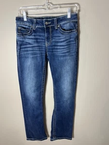 Pantalones de mezclilla elásticos azules Harper con hebilla BKE para mujer talla 26 regular - Imagen 1 de 13