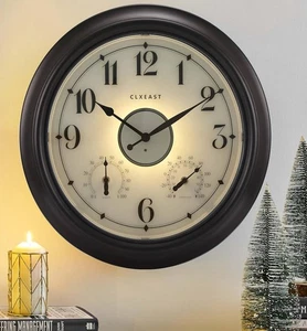 CLXEAST 18Inch Illuminated in/Outdoor Lighted Atomic Analog Wall Clock - Picture 1 of 2