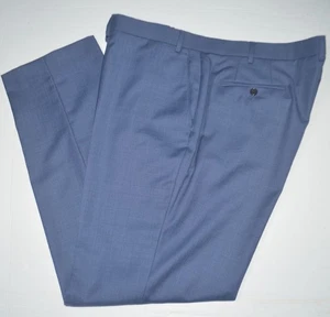 RALPH LAUREN UltraFlex Stretch Wolle blau Haifischleder vorne flach Anzughose 44 x32 - Bild 1 von 3