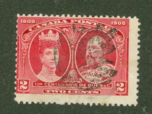 CANADA 2 CENT QUEBEC WITH FANCY LEAF CORK CANCEL NICE STRIKE - Picture 1 of 2