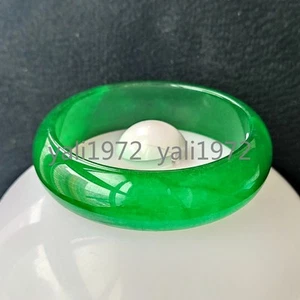 Zertifiziert Grade A Eisgrün 59-60 mm Natürliche Burma Jade Jadeit Armreif Armband - Bild 1 von 8