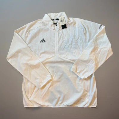 Adidas Sideline Woven 1/4 Zip Jacket  Lightweight Windbreaker Mens LT HS1289 $75 - Image 1 of 4