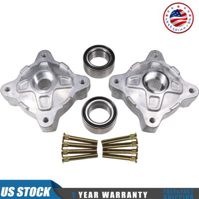 Front Left Right Wheel Hubs For Polaris RZR S 800 EFI 2008-2014 W/Studs Bearings - Image 1 of 4