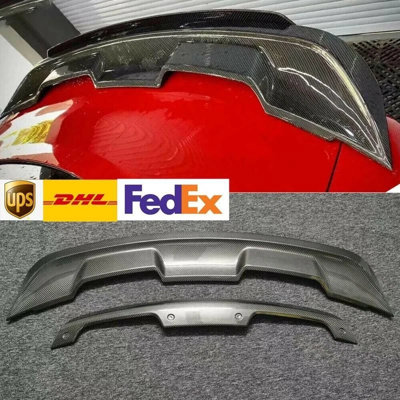 Double Layer Carbon Fiber GT500 style Rear Trunk Wing Spoiler For Ford Mustang Foto 1 de 1