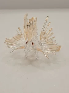 Swarovski Kristall Champagner Orange Klar Löwe Fisch Figur 2" groß & 3" lang - Bild 1 von 10