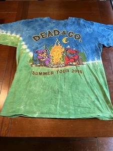 Camisa Groovy Grateful Dead & Co. 2016 Gira de Verano Azul Líquido Tie Dye Para Hombres XL - Imagen 1 de 9