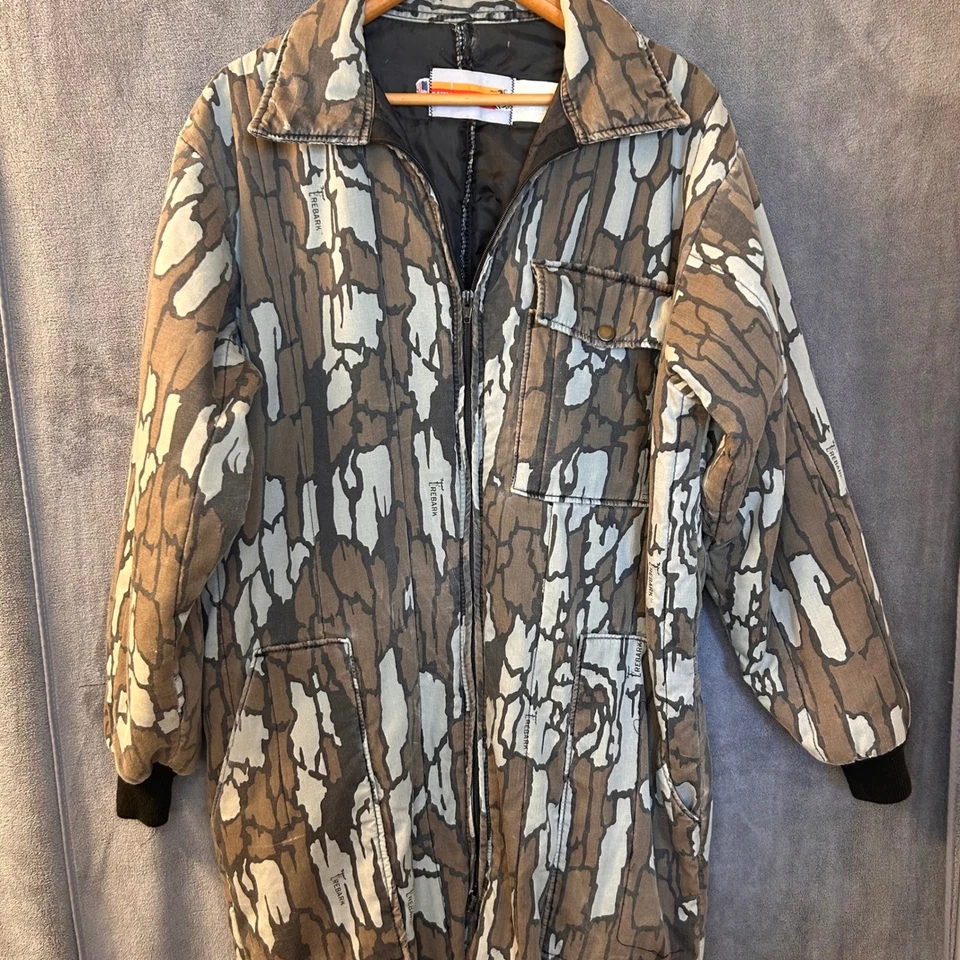 Vintage Winchester Men's Large Treebark Camo Insulated Hunting Coveralls - Image 1 of 4