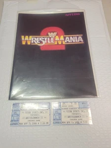 WWF WWE 1986 Wrestlemania 2 Program & CCTV Tacoma Dome Tickets Hulk Hogan Ozzy - Picture 1 of 4