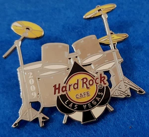 LAS VEGAS POLISHED SILVER POKER SPADES DRUM KIT DRUMS 2009 Hard Rock Cafe PIN LE - Picture 1 of 1