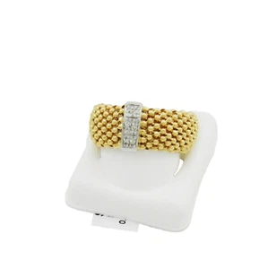 WUNDERSCHÖNES DIAMANTEN 14K GELBGOLD FLEXIBEL HANDMADE IN ITALY BAND NEU # J62 - Bild 1 von 5