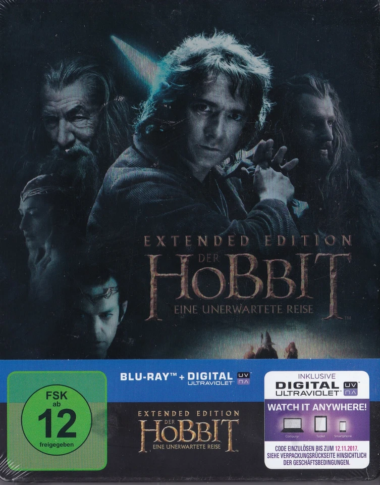 Der Hobbit Eine Unerwartete Reise Extended Edition Steelbook 3 Blu Ray NEU OVP - Bild 1 von 1