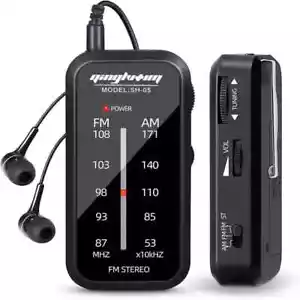 Radios AM FM Portátil Mano Estéreo Reproductor de Música Pilas AAA con Auriculares - Imagen 1 de 14