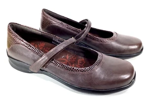 Aetrex Julia Womens Brown Snakeskin Print Mary Janes Flats Comfort Shoes Sz 12 M - Picture 1 of 11