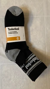 Timberland Calze Imbottite Crew Quartiere Nero 5 Paia Uomo Taglia 9-12 - Foto 1 di 3