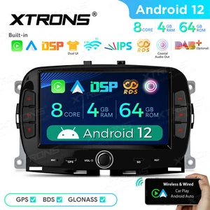 4G+64GB für Fiat 500 2016-2020 Autoradio Android 14 7" GPS Navigation CarPlay - Bild 1 von 12