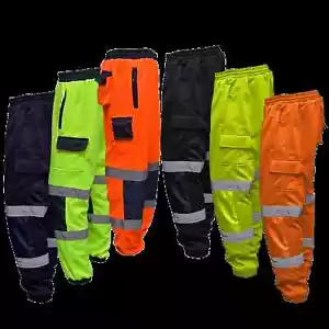 Pantaloni sudore Hi Viz Vis jogging fondo pile sicurezza lavoro pantaloni 2 tonalità - Foto 1 di 16