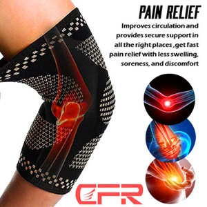 Tennis Elbow Brace Support Copper Compression Sleeve Pain Relief Arthritis Sport - Picture 1 of 12