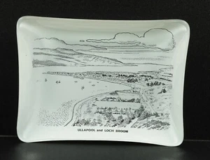 1960's Retro Pirelli Decorative Glass Trinket Dish ~ Ullapool and Loch Broom - Picture 1 of 2