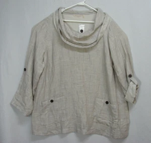 New Soft Surroundings Sundown Oatmeal Cowl Funnel Neck Tunic Top Size 3X - Picture 1 of 11