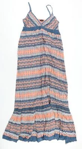 Miss Selfridge Womens Multicoloured Geometric Cotton Maxi Size 10 V-Neck Pullove - Picture 1 of 10